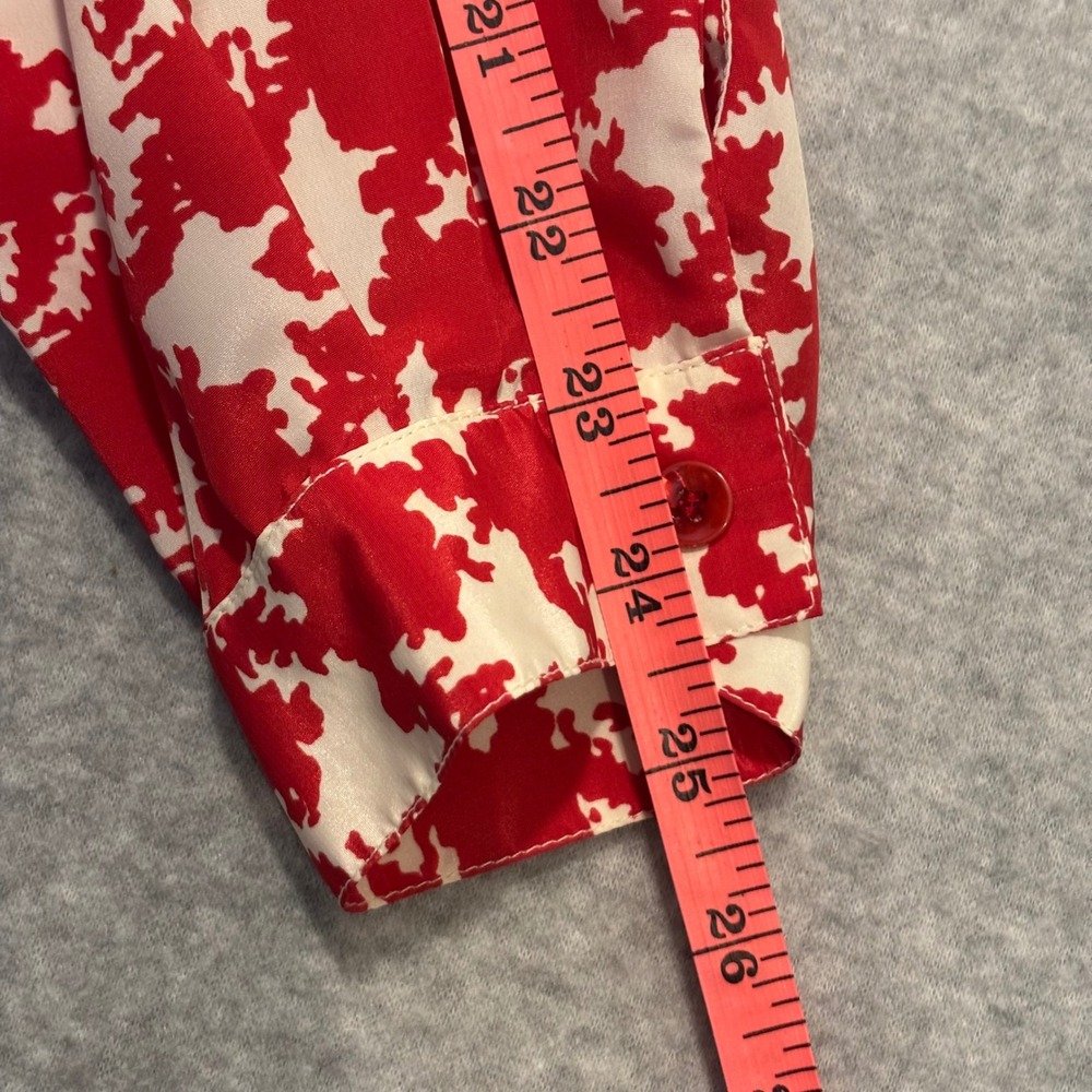 Vintage 80s Da-Rue of California Red Houndstooth Blouse Women's 16‎ Button Down - Picture 7 of 7